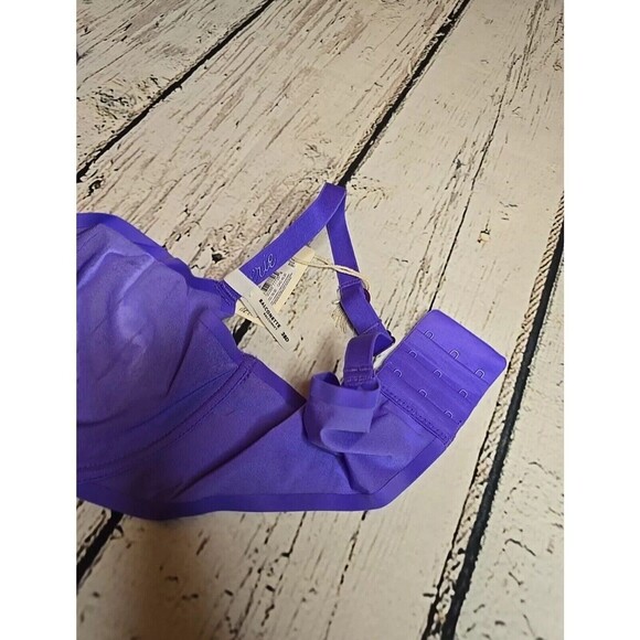 Aerie Smoothez Microfiber Unlined Balconette Bra Purple 36C Underwire NWT - Picture 4 of 4
